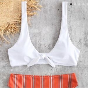 Tie knot bathing suit top